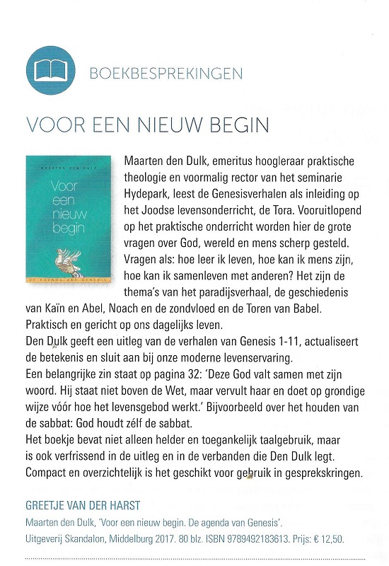 recensie 'Voor een nieuw begin' - Kerk & Israel Onderweg